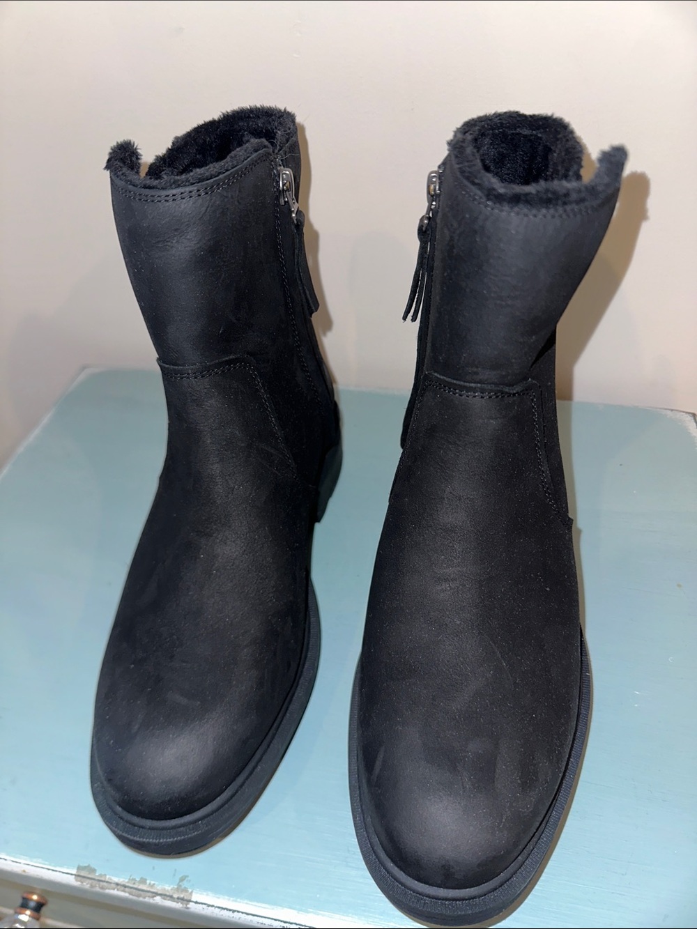 Timberland Black Suede Ankle Boots with Side Zip